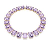 Millenia Halskette, Übergroße Kristalle, Oktagon-Schliff, Violett, 18K Goldbeschichtet OS