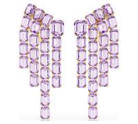 Millenia Ohrclips, Oktagon-Schliff, Chandelier, Violett, 18K Goldbeschichtet OS