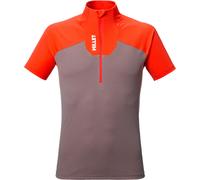 Millet - Leichtes, atmungsaktives T-Shirt für das Bergsteigen mit halbem Kragen und halbem Reißverschluss - Herren - Kamet Zip SS M Orange L