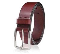 MILORDE Herren-Gürtel aus echtem Leder, handgefertigt, 100 % Rindsleder, modisches und klassisches Design für Arbeit, Business und Freizeit, Rotbraun 708, 42(Fits Waist 40"-41")