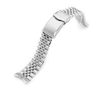 MiLTAT 20 mm Uhrenarmband, kompatibel mit Seiko Alpinist SARB017, Super-Jub II 316L Edelstahl, gebürsteter V-Verschluss, metallisch, Large, Armband