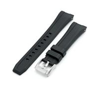MiLTAT Wheels FKM Gummi-Uhrenarmband, kompatibel mit Orient Kamasu, Schnellverschluss, 22 mm, Schwarz
