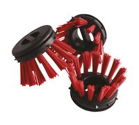 Miltex Rundbürste für Ringgummimatten, Kunststoff, VE 10 Stk, schwarz/rot