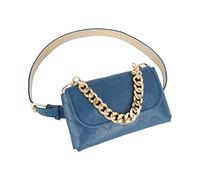 Milya Damen Karierte Mode-Hüfttasche Sport Gürteltasche Wander Bauchtasche Verstellbarer Hüftgurt Metallkette, Blau