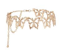 MilyaDE Damen Kettengürtel Schmetterlinge Förmig Taillengürtel Hüftkette Gürtel aus Metall für Abendkleider Sommeroutfits, Gold