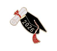 Mimoqk Graduation Brooch Pin, Grad Lapel Badge, 2026 Grad Pin, Gold Metal Brooch, Stylish Graduation Accessory for Teacher School Student High School College Collar Shawl Sweater Coat