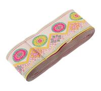 MINAOLULUS Bestickte Jacquard Borte mit Floralem Muster 5cm Breit Dekoratives Webband für Bekleidungszubehör Selbstgemacht Stickerei und Hochzeitsdekorationen