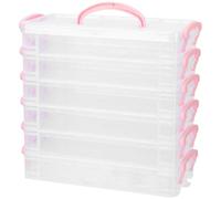 MINAOLULUS Stapelbares Federmäppchen 6 Stück 21,5X10X4Cm aus Kunststoff Transparente Stiftebox mit Abnehmbarem Organizer für Schule Büro und Kreative Zeichnungsutensilien