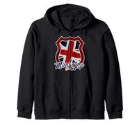 Mind The Gap Underground T-Shirt mit britischer Flagge im Londoner Zug Kapuzenjacke