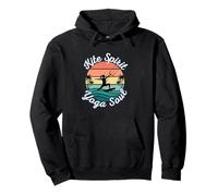 Mindful Kitesurfing Yoga Fusion Desert Coastal Harmony Art Pullover Hoodie
