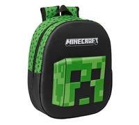 Minecraft 3D Schulrucksack mit 3D-Design, anpassbar an den Wagen, ideal für Kinder verschiedener Altersgruppen, bequem und vielseitig, Qualität und Widerstandsfähigkeit, 27 x 10 x 33 cm, bunt, M