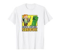 Minecraft Alex & Creeper Erschaffe, erkunde, überlebe T-Shirt