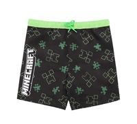 Minecraft Badeshort Badehose Schwimmhose Jungen Creeper (DE/NL/SE/PL, Numerisch, 158, Regular, Grün-Schwarz)