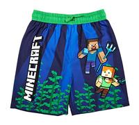 Minecraft Badeshort Badehose Scwimmhose Jungen Creeper (128, Blau)