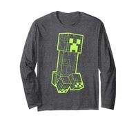 Minecraft Big Creeper Outline Poster Langarmshirt