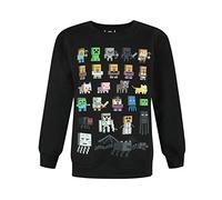 Minecraft Boys Jumper Kinder Sprites Creeper Pig Black Sweatshirt Sweater 9-10 Jahre