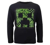 Minecraft Creeper Chicken Jockey Kinder-Film-T-Shirt, offizielles Unisex-Langarmshirt, Schwarz, Creeper, 10 Jahre