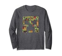 Minecraft Creeper Collage mit großem Gesicht Langarmshirt