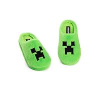 Minecraft Creeper Grüne Pantoffeln | Fleece-Hausschuhe für Jungen | Weiches, pelziges Finish | Gaming-Hausschuhe | Minecrafters Merchandise