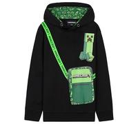 Minecraft Creeper Kapuzenpullover für Jungen und Teenager, Hoodie Jungen 7 bis 14 Jahren - Gamer Geschenke für Jungs (Schwarz/Grün, 9-10 Jahre)