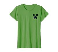 Minecraft Creeper Pocket Size T-Shirt, Damen, Hellgrün, XS