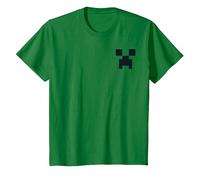 Minecraft Creeper Pocket Size T-Shirt, Kinder, Dunkelgrün, 140