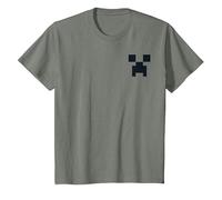 Minecraft Creeper Pocket Size T-Shirt, Kinder, Heidekraut/Armeegrün, 152