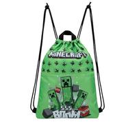 Minecraft Creeper Turnbeutel, Schwimmbeutel, Sporttasche, Gymsack, Rucksack, Schuhbeutel, Sportrucksack, Design mit Kordelzug, Gaming Rucksack (Creeper)