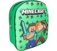 MINECRAFT - Deluxe 3D Rucksack für Kinder, geprägter Rucksack für Kindergarten und Freizeit mit Reißverschluss und Trinkflaschenhalter