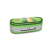 Minecraft Federmäppchen für die Schule, offizielles Minecraft, ovales Federmäppchen für Kinder, ideal für die Aufbewahrung von Schreibwaren, mit Trennwand innen mit elastischen Schlaufen, praktischer