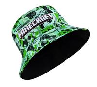 Minecraft Fischerhut für Jungen | Sommerhut für Jungen | Wendedesign | Gaming-Hut Grün, Einheitsgröße, Grün, EinheitsgröÃŸe
