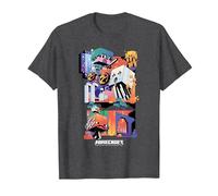 Minecraft Fun Playful Colorful World Big Chest Poster T-Shirt, Herren, Anthrazit Meliert, 3XL