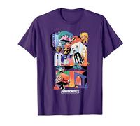 Minecraft Fun Playful Colorful World Big Chest Poster T-Shirt, Herren, Violett, XXL