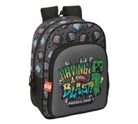 MINECRAFT GRAFFITI - Animierter Schulrucksack für Kinder, Kinderrucksack, anpassbar an Kinderwagen, ideal für Kinder im Schulalter, bequem und vielseitig, Qualität und Widerstandsfähigkeit, 26 x 11 x