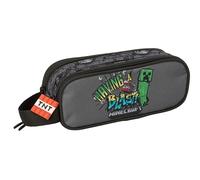 MINECRAFT GRAFFITI Doppelmäppchen für Kinder, ideal für Kinder im Schulalter, bequem und vielseitig, Qualität und Widerstandsfähigkeit, 21 x 6 x 8 cm
