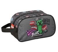 Minecraft Graffiti Kosmetiktasche für Kinder, mittelgroß, mit Griff, Kinder-Kulturbeutel, anpassbar an den Wagen, einfache Reinigung, bequem und vielseitig, Qualität und Widerstandsfähigkeit, 26 x 12