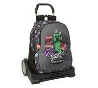 Minecraft Graffiti Schulrucksack, ergonomischer Rücken, mit Trolley Safta Evolution, ideal für Kinder verschiedener Altersgruppen, bequem und vielseitig, Qualität und Widerstandsfähigkeit, 32 x 16 x