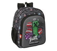 Minecraft Graffiti Schulrucksack für Kinder, anpassbar an den Kinderwagen, ideal für Kinder im Schulalter, bequem und vielseitig, Qualität und Widerstandsfähigkeit, 32 x 12 x 38 cm