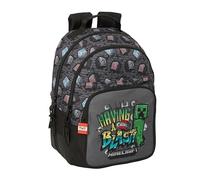 Minecraft Graffiti Schulrucksack für Kinder, ideal für Kinder verschiedener Altersgruppen, bequem und vielseitig, Qualität und Widerstandsfähigkeit, 32 x 15 x 42 cm