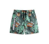 Minecraft Grüne Badeshorts von Creeper TNT für Jungen | Strandbekleidung mit Allover-Grafikprint | Leichte Badehose mit elastischem Bund zum Hineinschlüpfen | Badebekleidung für Kinder und Jugendliche