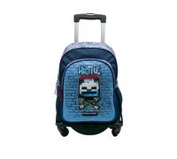 Minecraft Hostile Behaviour Schulrucksack mit Zwei anpassbaren Fächern + Trolley, schwarz, mit seitlichem Schutz und vorderem Stopper gegen Stürze, 44 x 30 x 20 cm, bunt, M, Casual