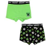 Minecraft Jungen Creeper Boxershorts Unterhose 2er Set (DE/NL/SE/PL, Numerisch, 152, Regular, Grün-Schwarz)