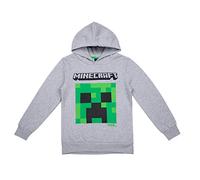 Minecraft Jungen Creeper Hoodie Kapazenpullover (Grau 2, 128)