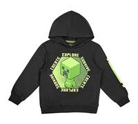 Minecraft Jungen Creeper Hoodie Kapazenpullover (Schwarz 2, 116)