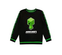 Minecraft Jungen Creeper Sweatshirt Schwarz 158