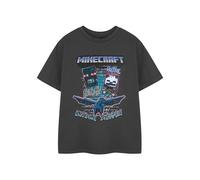 Minecraft Jungen Enderman Streetwear T-Shirt | Schwarzes Cartoon-Grafik-T-Shirt mit feindlichen Mobs und Ender-Drachen | Kurzarm-Freizeitoberteil mit Rundhalsausschnitt | Spielthema-Bekleidung