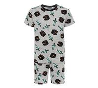 Minecraft Jungen Shorty-Pyjama - grau - 116