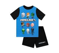 Minecraft Jungen Steve and Creeper Schlafanzug Schwarz 116