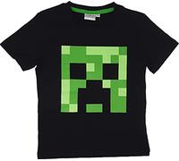 Minecraft Jungen T-Shirt Creeper Baumwolle Gaming Shirt (Schwarz, 116, Numeric_116)