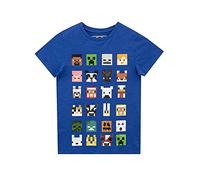 Minecraft Jungen T-Shirt Kurzarm, Blau, 12-13 Jahre